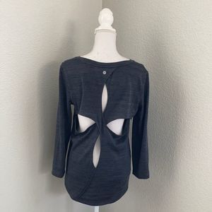 Reflex Long Sleeve with Dark Gray Back Cutout Top Size Medium